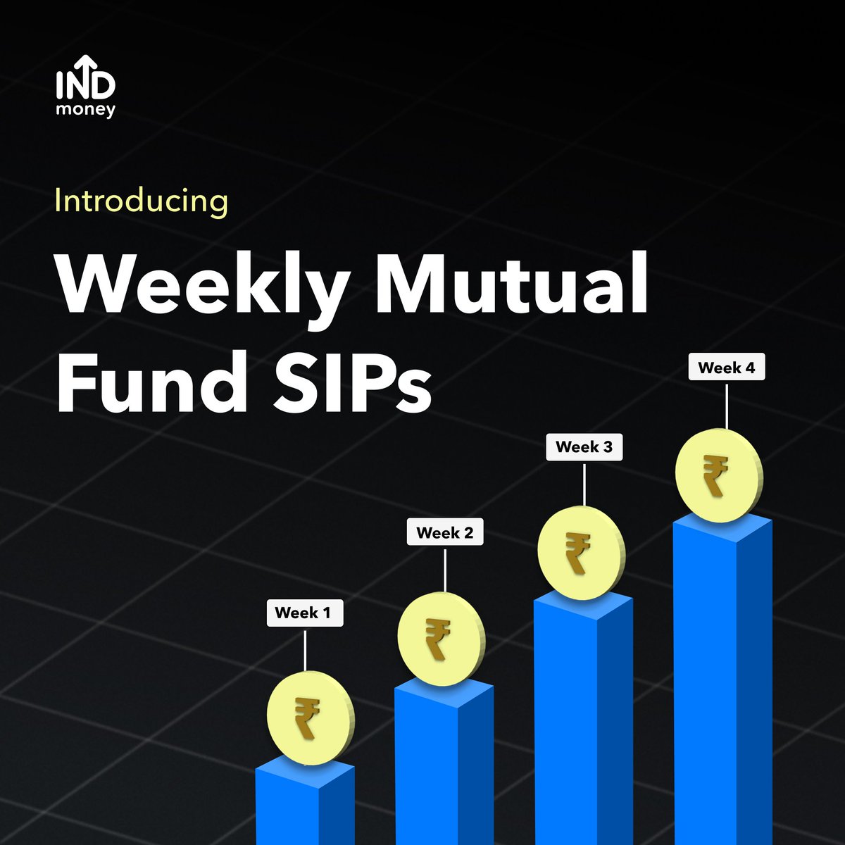 INDmoneyApp's tweet photo. Are these sharp #marketmovements bothering you? We have launched #WeeklySIPs to give you more power to control your #investments 

#SIPinvestment #indmoney https://t.co/uQtXJyh4gr