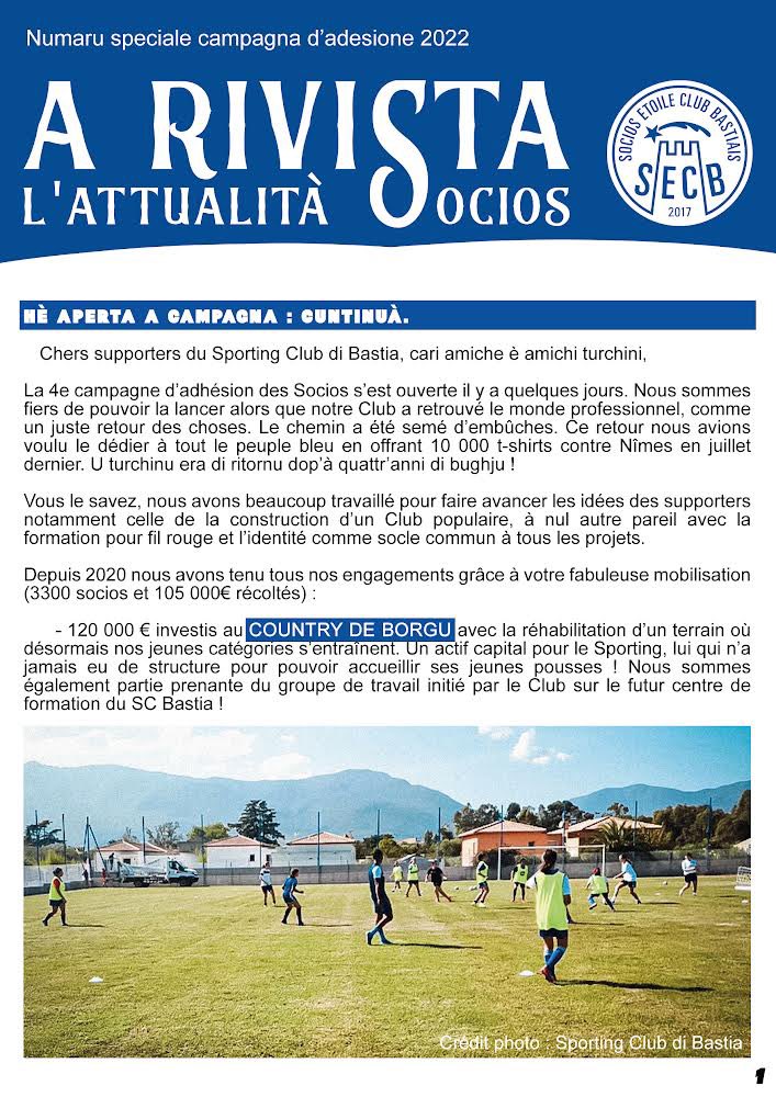 SECBSocios's tweet photo. 🔹 𝗖𝗔𝗠𝗣𝗔𝗚𝗡𝗔 𝟮𝟬𝟮𝟮 : 𝗥𝗜𝗩𝗜𝗦𝗧𝗔

Voici le numéro spécial Campagne d’adhésion 2022 🗞.

Lisez-la, faites-la votre, partagez-la et adhérez/renouvelez votre cotisation : https://t.co/XjpQ6gAUas 

Le travail doit continuer et s’amplifier ! 𝗖𝗨𝗡𝗧𝗜𝗡𝗨𝗔̀ ✊💙 #bastia https://t.co/iUtuKiJfx2