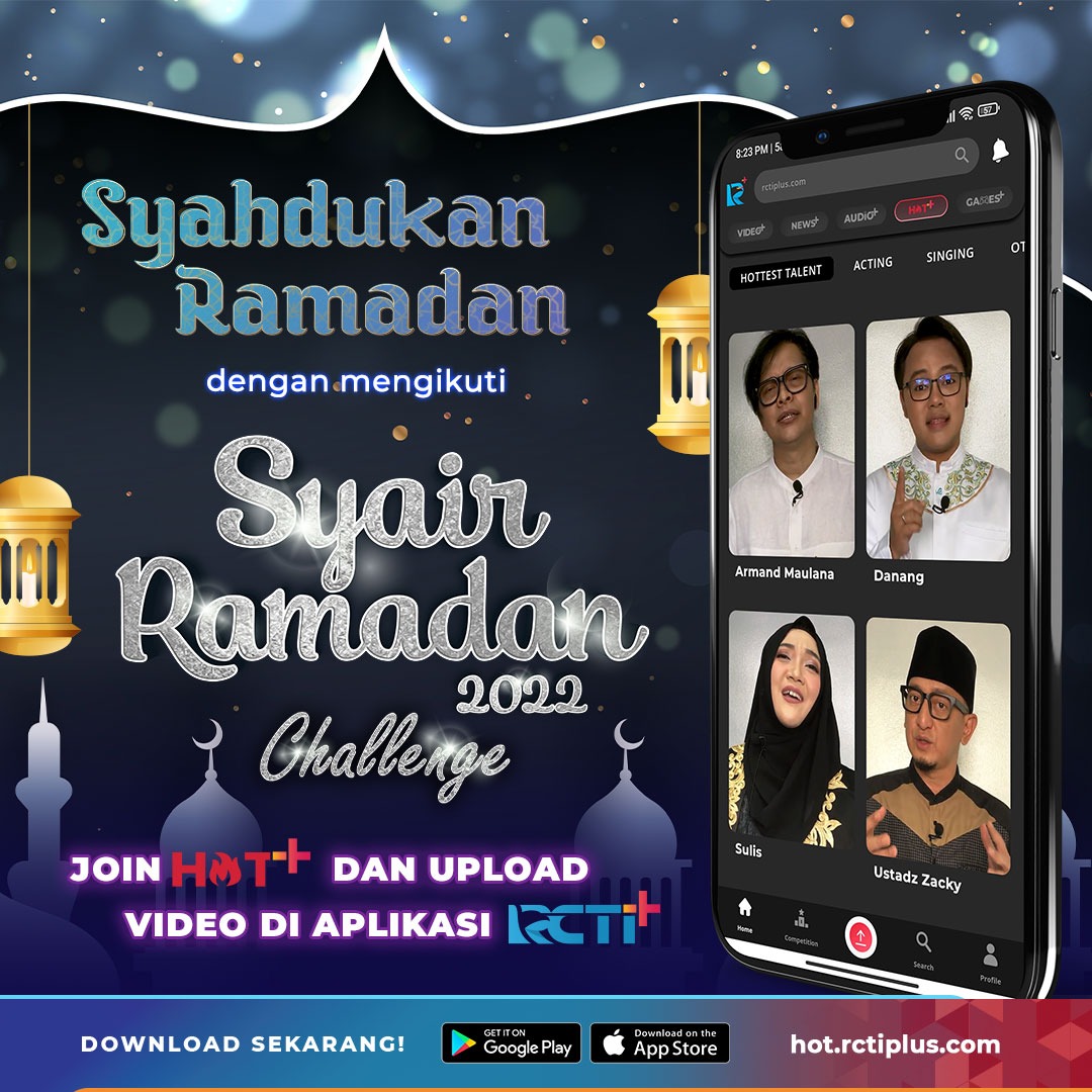 Jadikan bulan Ramadan ini lebih syadu dengan mengikuti Syair Ramadan 2022 Challenge. Upload video kamu sekarang, share dan ajak juga untuk vote, agar bisa mendapatkan hadiah jutaan rupiah!
🔗 rcti.plus/ww2zE0

#HomeOfTalent #HomeOfTalentRCTIPlus #SyairRamadanChallenge
