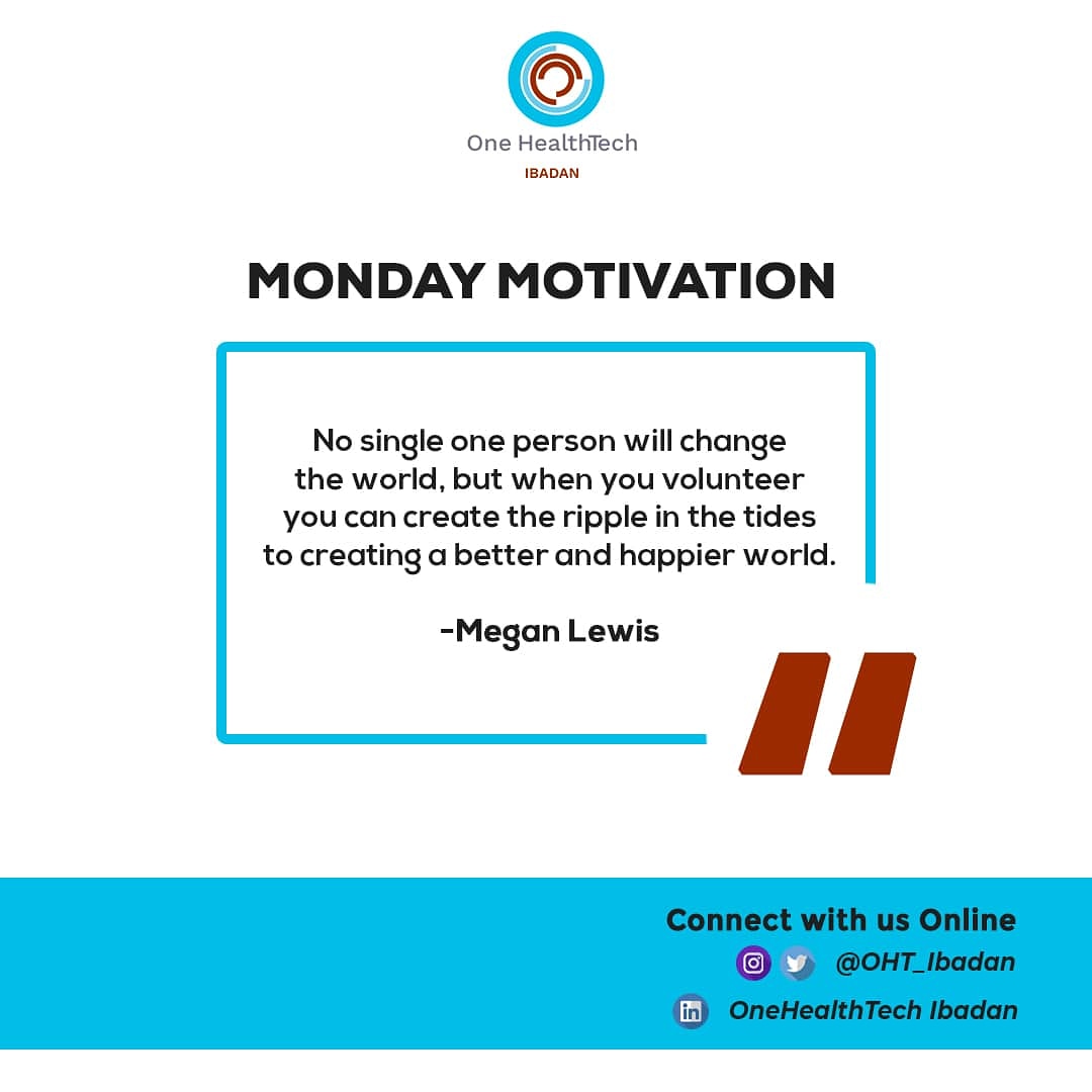 OHT_ibadan's tweet photo. Monday Motivation

#MondayMotivation #onehealthtech #healthtech https://t.co/3rmeHI7lA6