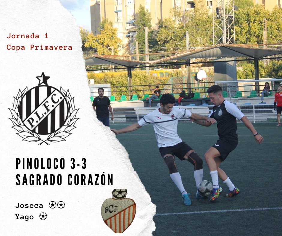 Pinoloco41015's tweet photo. 📆 JORNADA 1 COPA PRIMAVERA 📆

🏆 Pinoloco 3-3 Sagrado Corazón. [CRÓNICA: A segundos de la victoria].

⚽ @josecarloshb anotó un doblete en el debut copero.

🇧🇷 #Yago, en su primer partido, metió de falta directa un golazo. Bem vindo 🕺🤝

#AvantiPinoloco 🖤 https://t.co/1oixSw5tl2