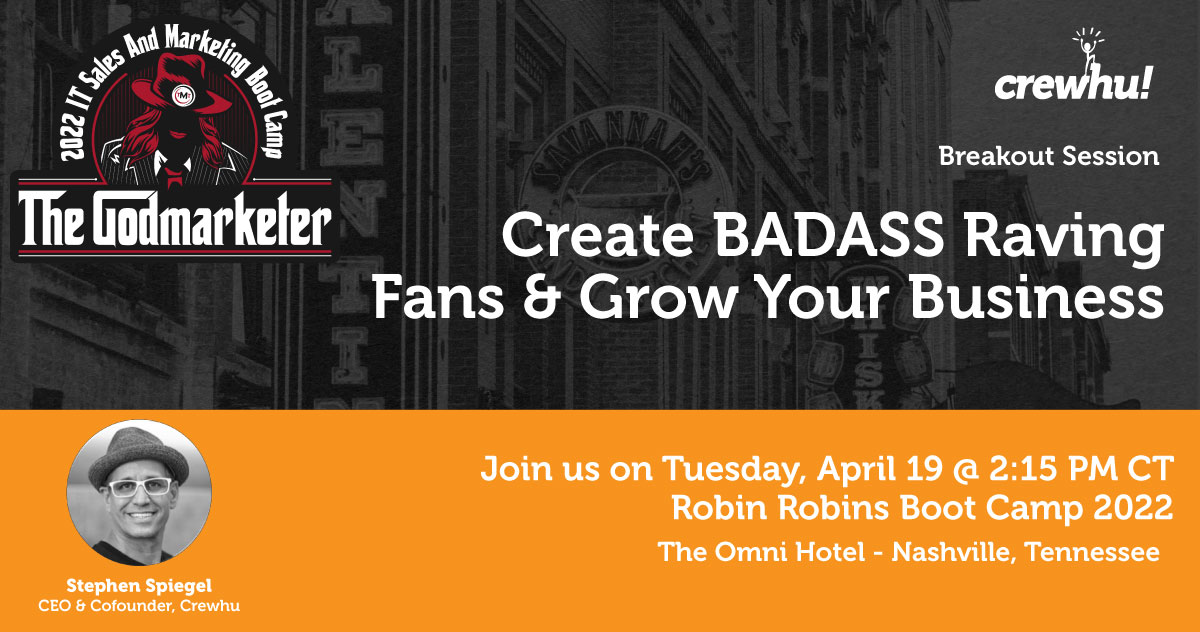 crewHuTeam's tweet photo. Join Stephen Spiegel, Crewhu CEO and ‘Chief Bad-ass’ on Tuesday, April 19, 2022, at 2:15 CT as he shares the processes behind boosting your online reputation.
#msp #robinrobins #mspsuccess #crewhu
https://t.co/fcslcQEg3x https://t.co/qrA50KdcMp
