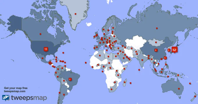 My followers live in Japan (52%), USA(15%)... Get your map: https://t.co/rdr9H4c3aR
はえ～色んな国の人がおるんやなぁ( ˘ω˘ ) 