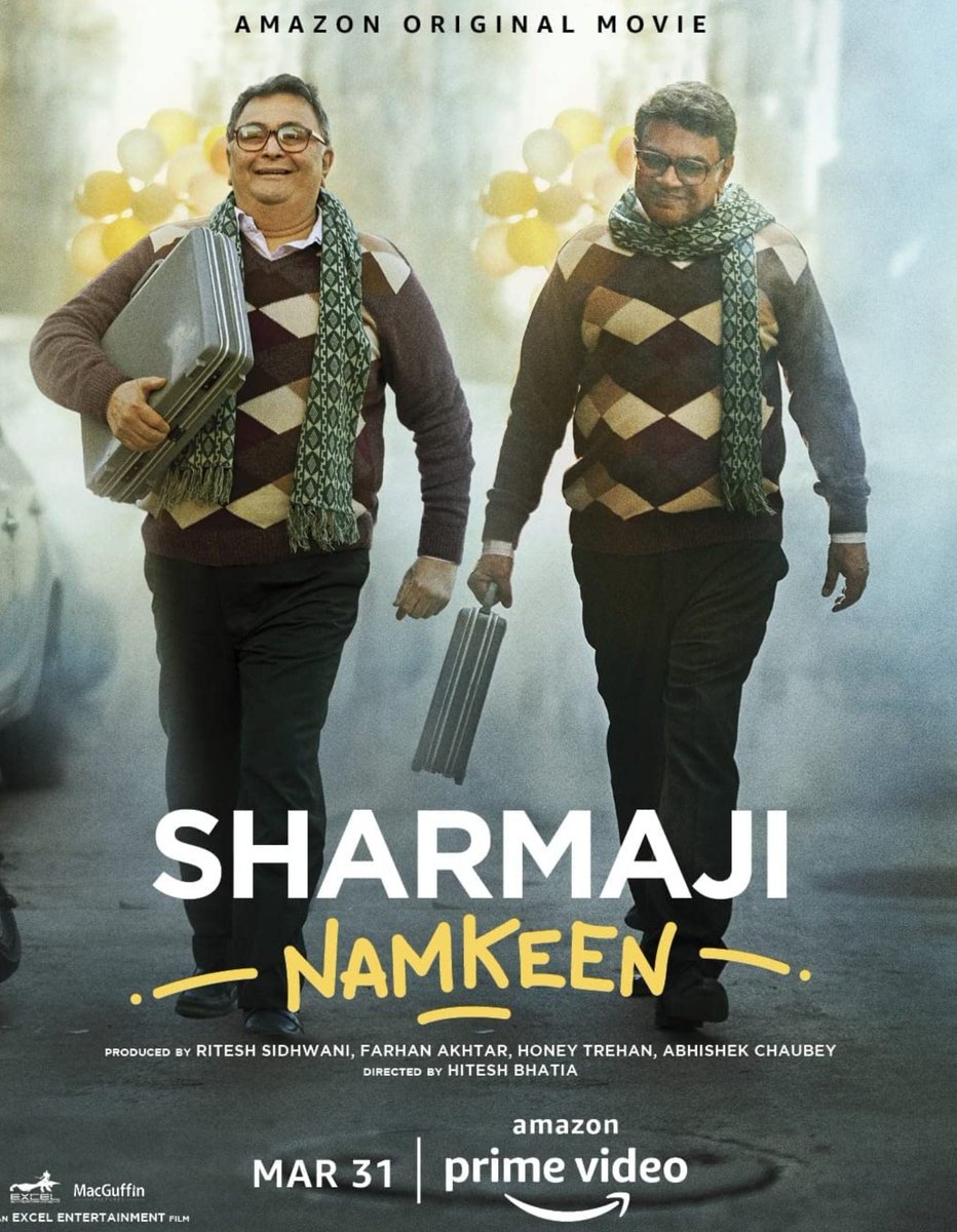 VeraciousView's tweet image. #SharmajiNamkeenOnPrime is a true depiction of life of a retired man. Its a great comical drama &amp;amp; last goodbye from @RishiKapoor_, really thankful to @SirPareshRawal the way he took this challange &amp;amp; indeed compeleted it with flying colors.
7.5/10
@PrimeVideoIN
#SharmajiNamkeen