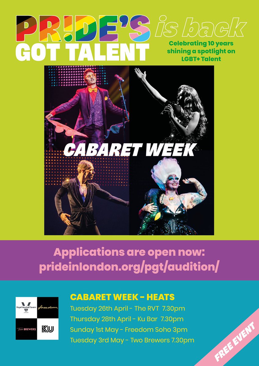 MichaelTwaits's tweet photo. I’m going through the #PridesGotTalent applicants and this could be the best year yet - some insane talent coming forward! 

There’s still time to get your application in…. @PrideInLondon 

#music week runs form the 14th April 
#cabaret week runs from 26th April
#freeevents https://t.co/cO6kajpU11