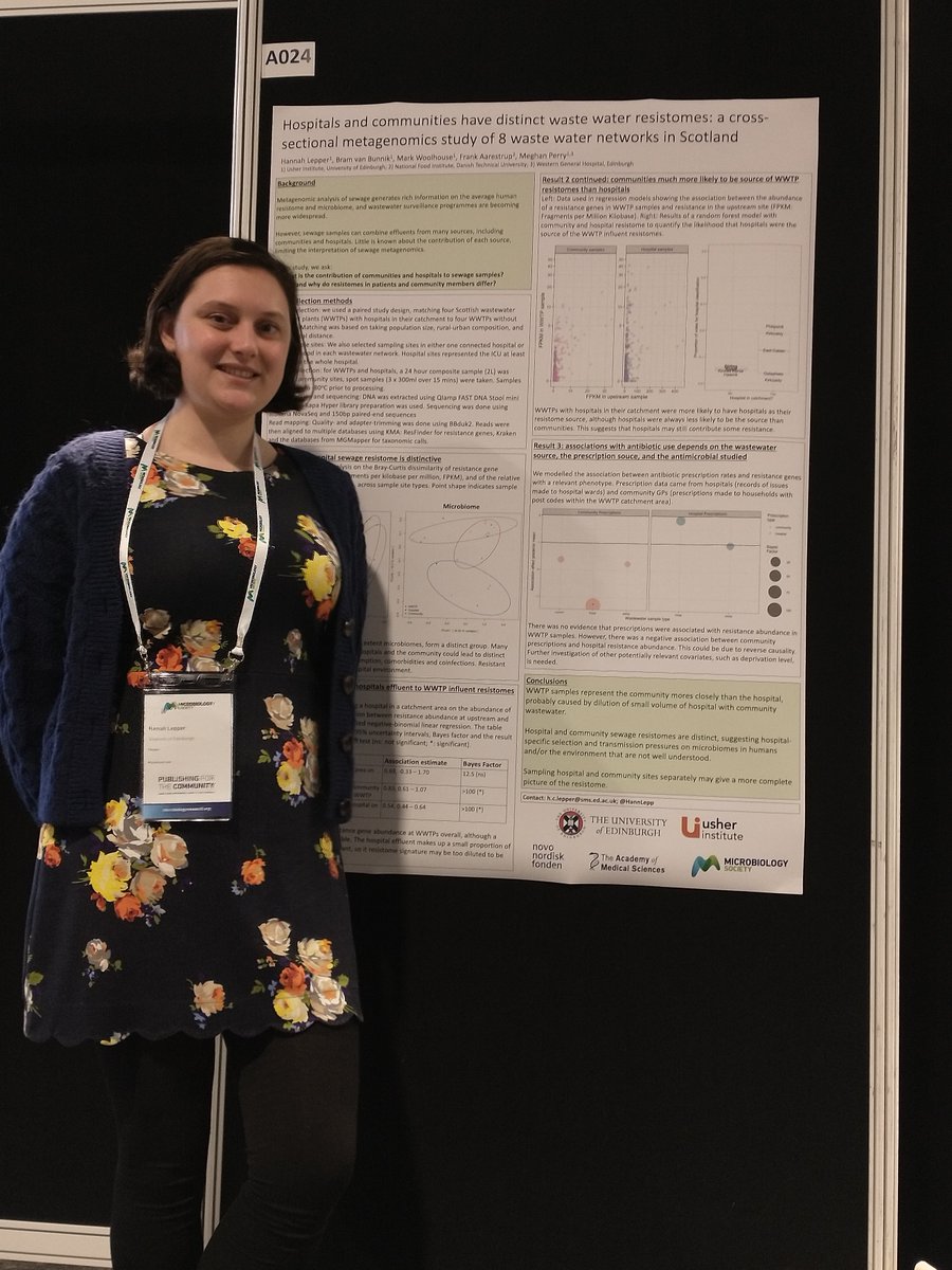 Excited to be at #Microbio22 (in person!) to present a poster today on antibiotic resistance in urban and hospital wastewater metagenomes, poster number A024.
