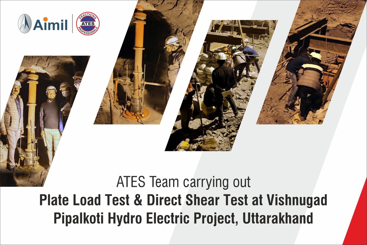 AimilLtd's tweet photo. #ATES #News
We are pleased to inform you that, few days ago our Aimil consultancy wing did ‘Plate Load Test & Direct Shear Test at Vishnugad Pipalkoti Hydro Electric Project, Uttarakhand’
#Aimilltd #Aimil #NDT_Testing #PlateLoadTest #DirectShearTest https://t.co/3IVY56qqD7