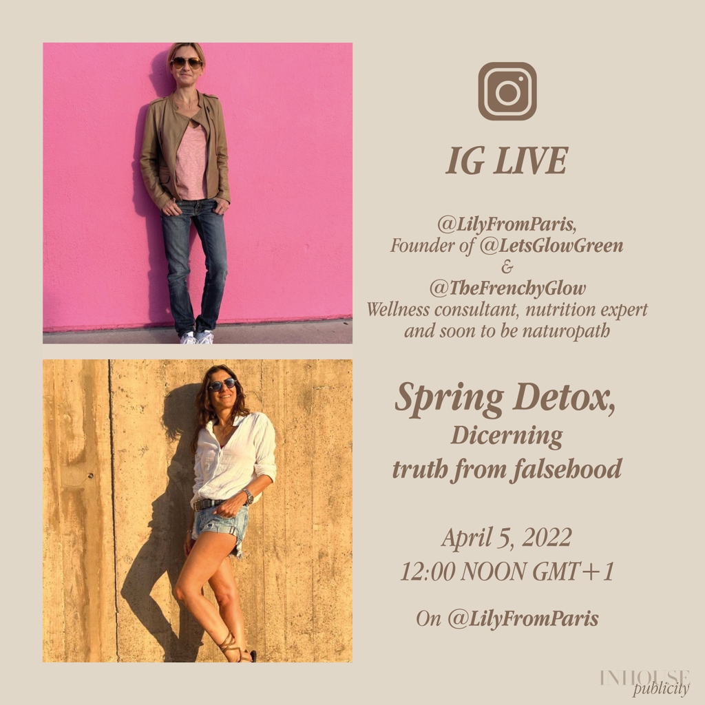 InHousePublicit's tweet photo. 🛎 IG LIVE ALERT⁠ - April 5th, 2022 - 12:00 Noon
@LilyFromParis with @TheFrenchyGlow are talking about 

"SPRING DETOX to unravel truth from falsehood"

#SpringDetox #KnowBetter #LiposomalVitamins #Wellness #Nutrition #Naturopath #Expert #Altrient #AltrientC #InHousePublicity https://t.co/ZKe6JgkVOy