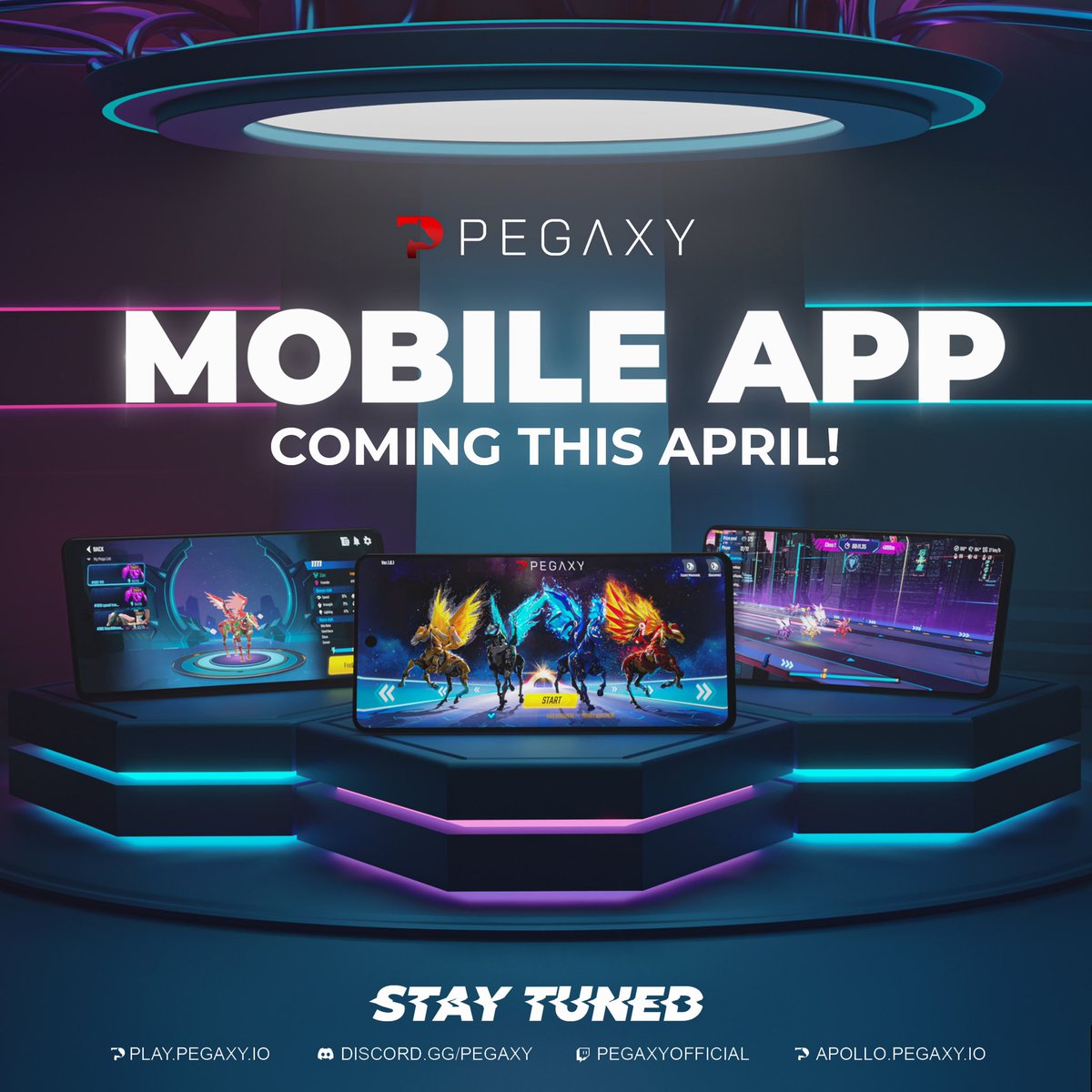 Mark your calendars! 🗓We're launching the Pegaxy mobile app this April.🔥 

Founding Pega owners and Guild Founders get first dibs on the app to race from your mobiles!  🏁