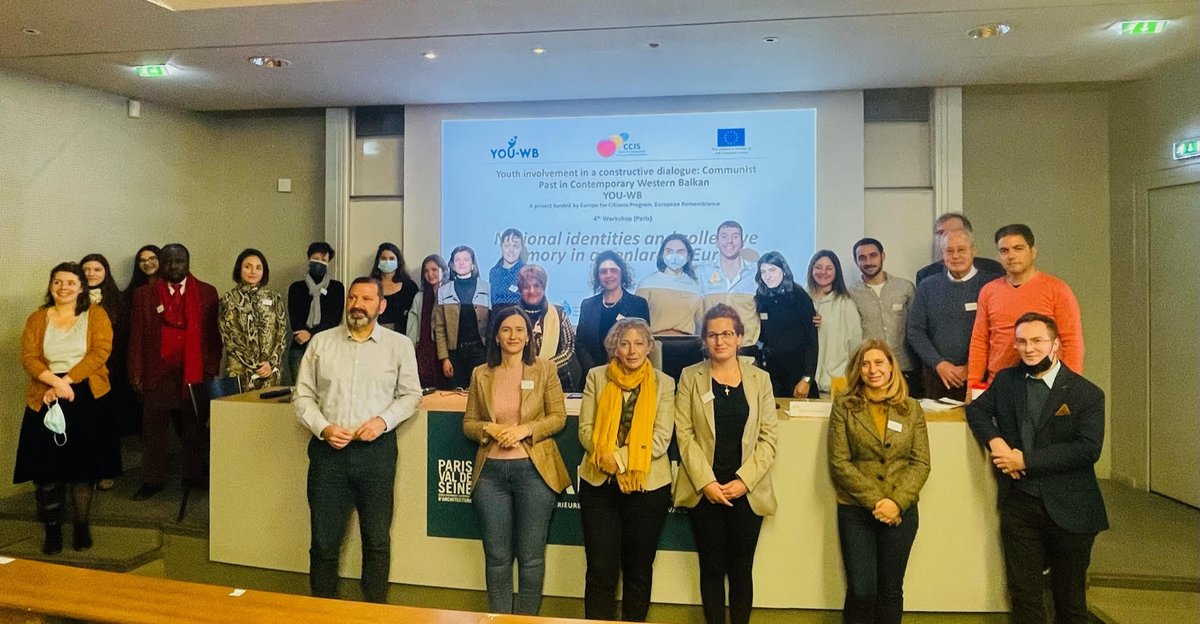 SCiDEV_Center's tweet photo. 4️⃣ Workshop of our #EU funded project #YouWB "Youth involvement in constructive dialogue: Communist Past in Contemporary Western Balkan", 1-3 April in #Paris discussing #narratives about #nationalidenities, #Europeanidentity, #collectivememory, and #youthparticipation https://t.co/jzRm4v16W3