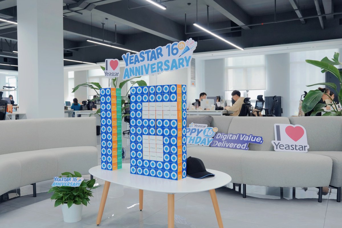 Yeastar's tweet photo. Pop the champagne. Happy anniversary! 🍾

16 years and still counting. It's a really dreamy journey for us. 🤗 Thank you to all our wonderful clients and our incredible team. 💞

Here are a couple of snaps to highlight the wonderful day. 📸

#DigitalValueDelivered https://t.co/nEfPD6tHvc