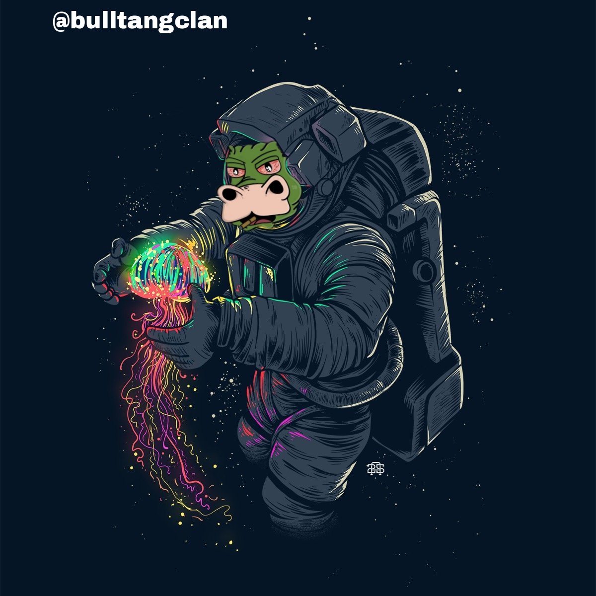 Going to the moon 🌌🌙🚀
Who's joining us?

#NFTCommunity #fanart <a href="/bulltangclan/">BullTangClan</a>