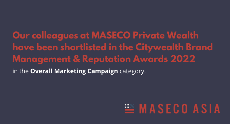 MASECOAsia's tweet photo. We are delighted to announce that our colleagues at MASECO Private Wealth have been shortlisted in the Citywealth Brand Management &amp; Reputation Awards 2022 in the Overall Marketing Campaign category. To vote for MASECO, please click here - https://t.co/zZKKsKK2kQ https://t.co/T7ksIwAQRN