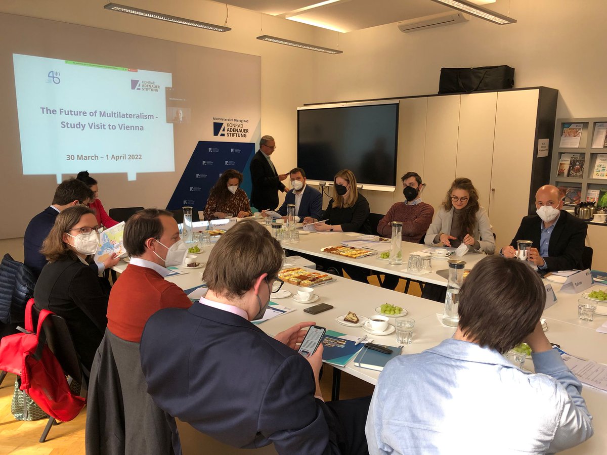 KrpataM's tweet photo. It was a great pleasure to hold our 2nd meeting in the frame of our program on #multilateralism launched by @kas_frankreich & the @IFRI_. During 3 days we focused on: 1/nuclear non-proliferation, 2/arms control, CSBM & transparency, 3/multilateralism & space, & 4/organized crime. https://t.co/0UirkF2U48
