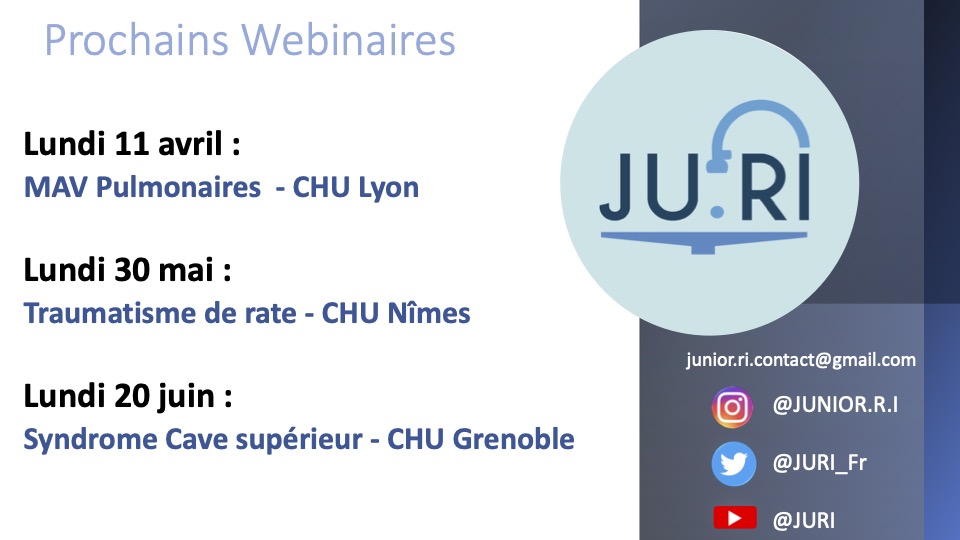 Junior Radiologie Interventionnelle (@juri_fr) on Twitter photo 🙌🏻Programme des Webinaires du <a href="/JURI_Fr/">Junior Radiologie Interventionnelle</a> 👇👇👇
Retrouvez les précédents épisodes sur notre chaine YouTube : youtube.com/channel/UCGpHZ…
<a href="/RadiologieUNIR/">UNIR Radiologie</a>
<a href="/ETF_IRtrainees/">CIRSE European Trainee Forum</a>
<a href="/GuERI_France/">GuERI</a> 🙌🏻Programme des Webinaires du <a href="/JURI_Fr/">Junior Radiologie Interventionnelle</a> 👇👇👇
Retrouvez les précédents épisodes sur notre chaine YouTube : youtube.com/channel/UCGpHZ…
<a href="/RadiologieUNIR/">UNIR Radiologie</a>
<a href="/ETF_IRtrainees/">CIRSE European Trainee Forum</a>
<a href="/GuERI_France/">GuERI</a>