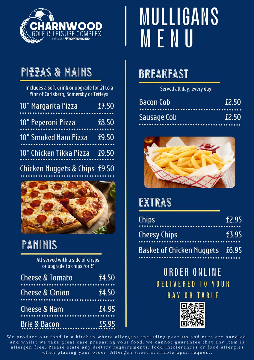 CharnwoodRange's tweet photo. We've given our menu an update.
Have you tried one of our new pizza's yet?
#mulligansbar #loughborough #drivingrange https://t.co/6emKYJvHVs