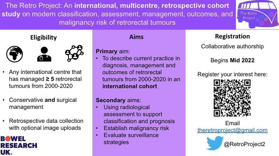 RetroProject2's tweet image. There is still time to express your interest to collaborate in a large international project looking at Retrorectal tumour management and outcomes **SIGN UP HERE** : forms.gle/AFACXj127wZxK5…