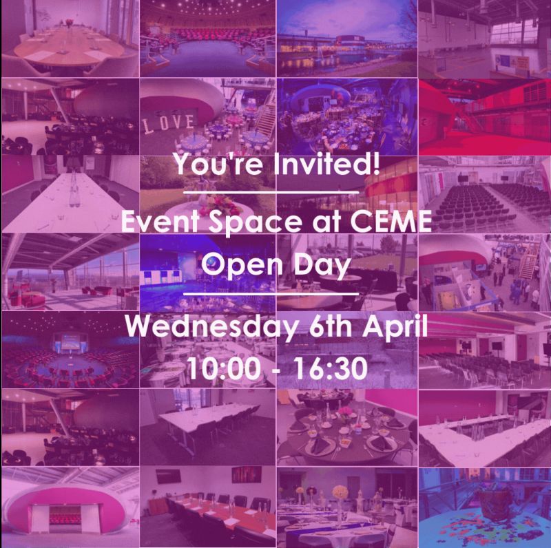 EventSpaceCEME's tweet photo. Only two days to go until the Event Space at CEME open day!🎉 

🖋️Sign up here:
 https://t.co/xVqz4dAThr

#conference #exhibition #party #wedding #meetingspace https://t.co/6TLRL4QET8