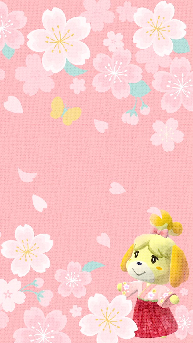 Pocket_Camp's tweet image. Sakura surprise! Here's a wallpaper that will make your smart device blossom! It even matches the new planner design.