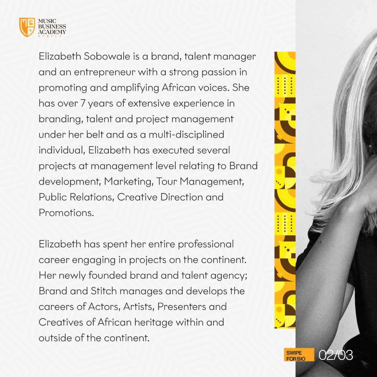 cbaforafrica's tweet photo. A new era begins today at the Music Business Academy for Africa.. 

Join us as we welcome our Director of Programmes, the amazing Ms @elizabeth_sho28 https://t.co/bjMTHm2YFb