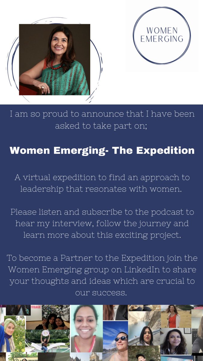 VidyaRShah's tweet photo. Tune in to "The Expedition," a global podcast by @WEIconnect, a collective that is dedicated towards redefining women’s leadership. 

Podcast link: https://t.co/gHcnlTprKZ

#womenleadership #womenemerging #theexpedition https://t.co/WzrElcgHA4