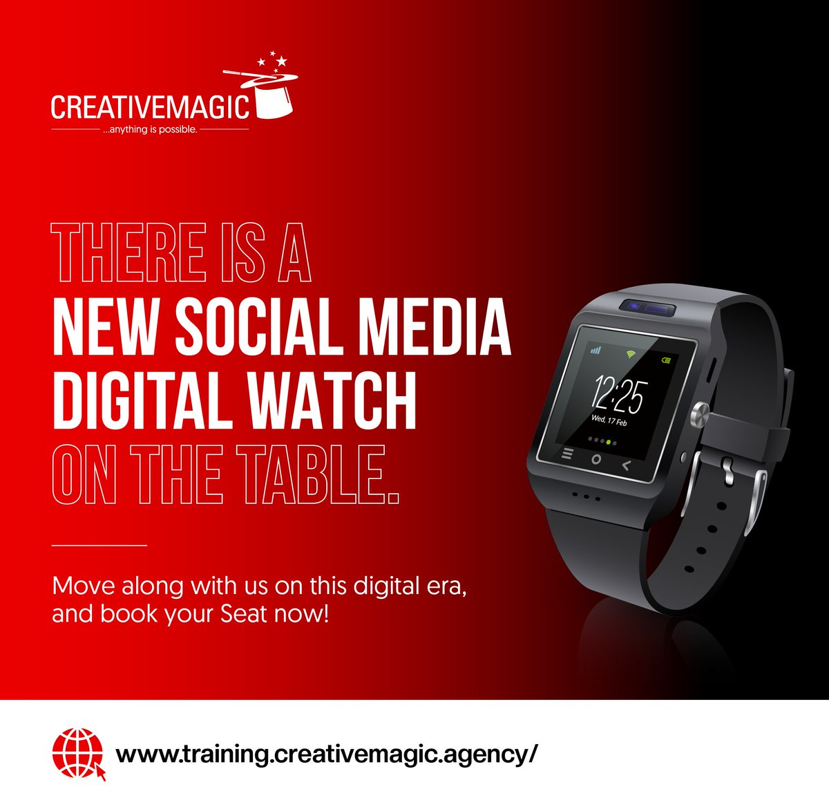 CreativeMagicG's tweet photo. #SocialMediaPresence #KeepingUpWithYourSocials #SocialMediaTraning! There is a new Social Media digital watch on the table! Move along with us on this digital era, and book your Seat now! Visit: https://t.co/sNCvKwnBH8

#Customised #Training #Digitalise #BrandBuilding #CMG https://t.co/JYyGv6VISZ