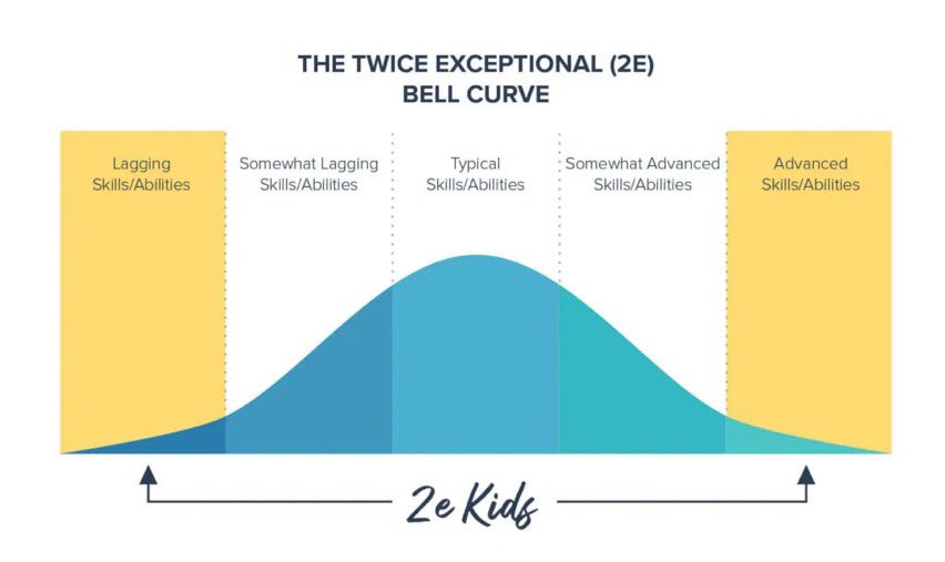 VandyPyle's tweet photo. The first time I saw this chart was a huge Aha! moment for me as a parent. #thisis2e I’m excited for talks about twice exceptionality by leaders in child psychology, development and education this week at the Bright &amp; Quirky 2022 Summit. Free access here: https://t.co/gSo1iO7Tb7 https://t.co/UnYRZWMO4b