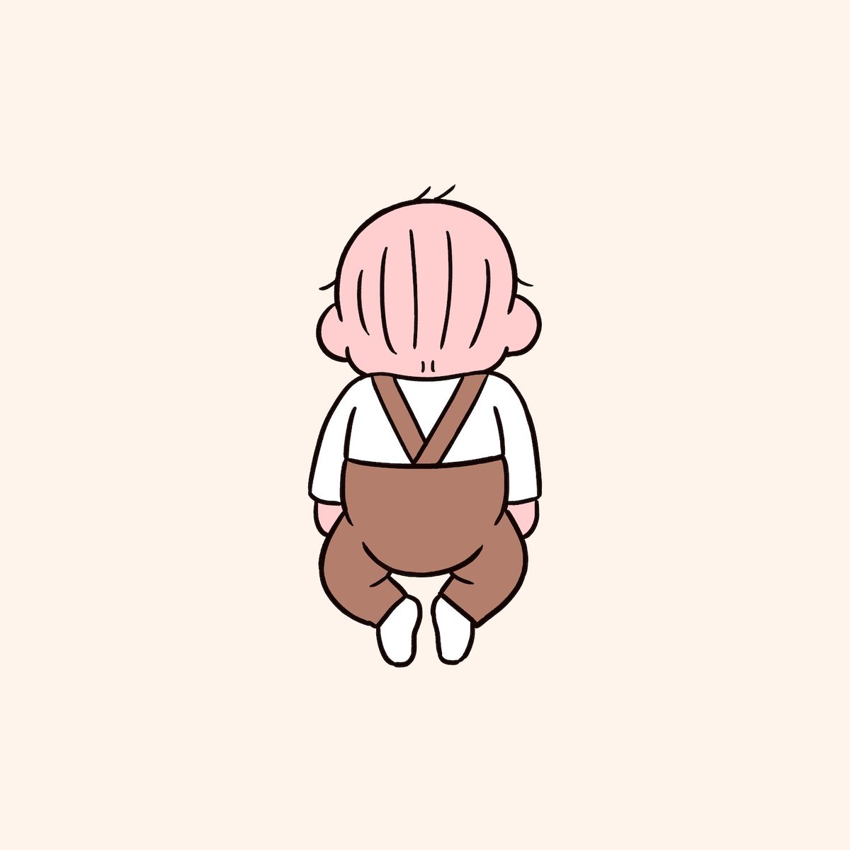 solo pink hair 1girl overalls white shirt shirt simple background  illustration images
