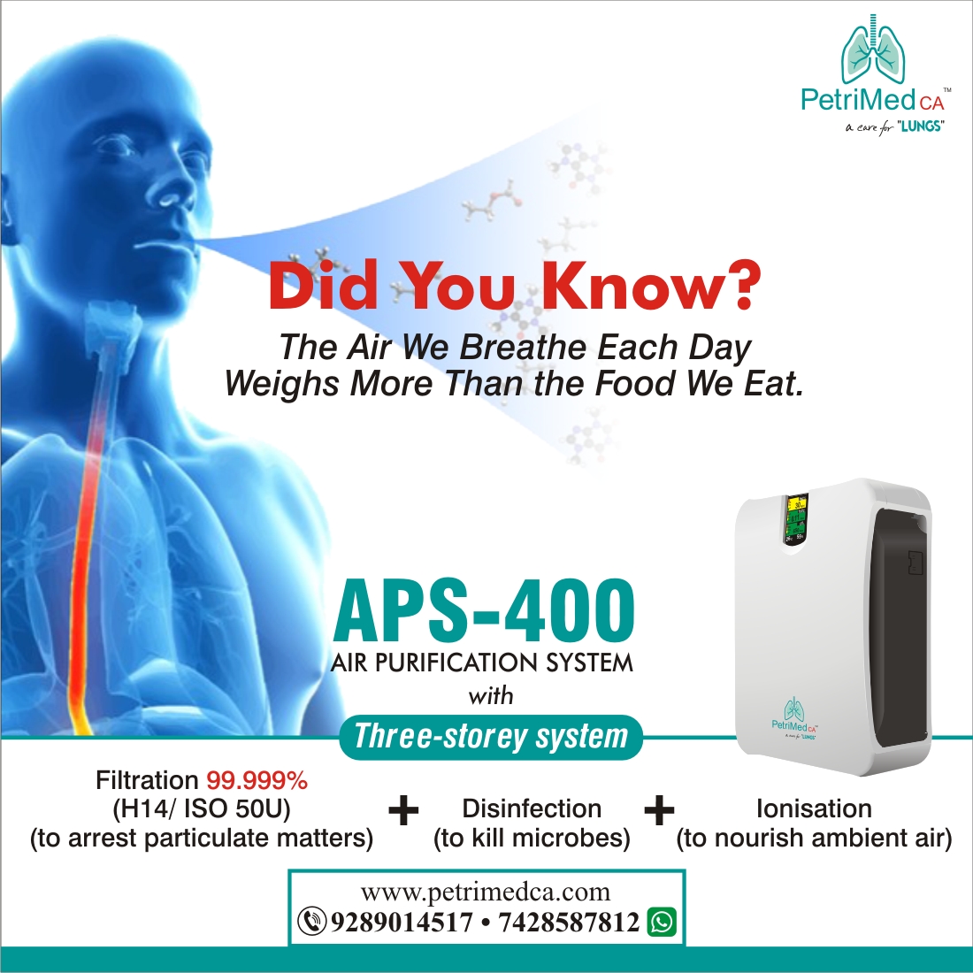 PetrimedCA's tweet photo. Bring PetriMed CA Air Purification System to reduce the high concentration of ultrafine particles.

☎️ +91-7428587812 📧 care@petrimedca.com
For Orders - 🌐https://t.co/z0BAGLCuvw
#petrimedca #healthcare #healthcareproducts #airpurificationsystem #airpurifiers #petrimedcaproducts https://t.co/O9pV5k6sEp