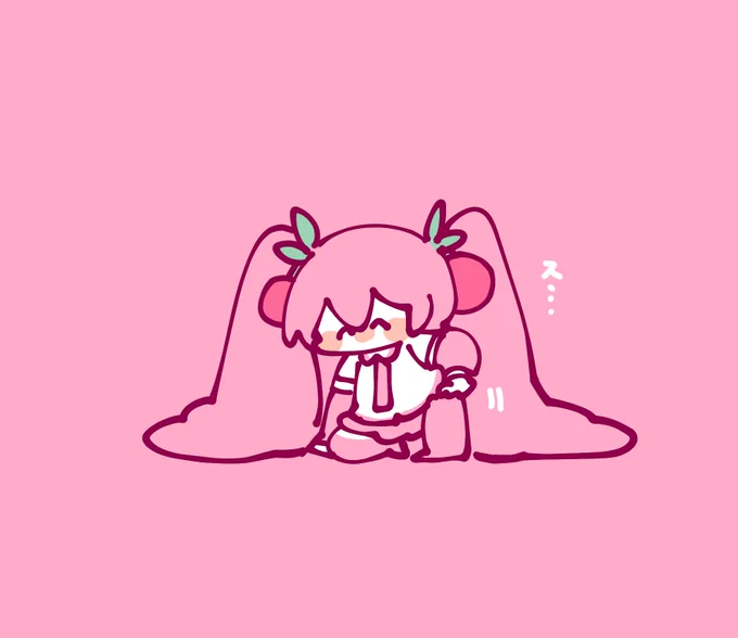 そろそろ咲くかもしれないからスタンバイ桜ミクさん🌸 