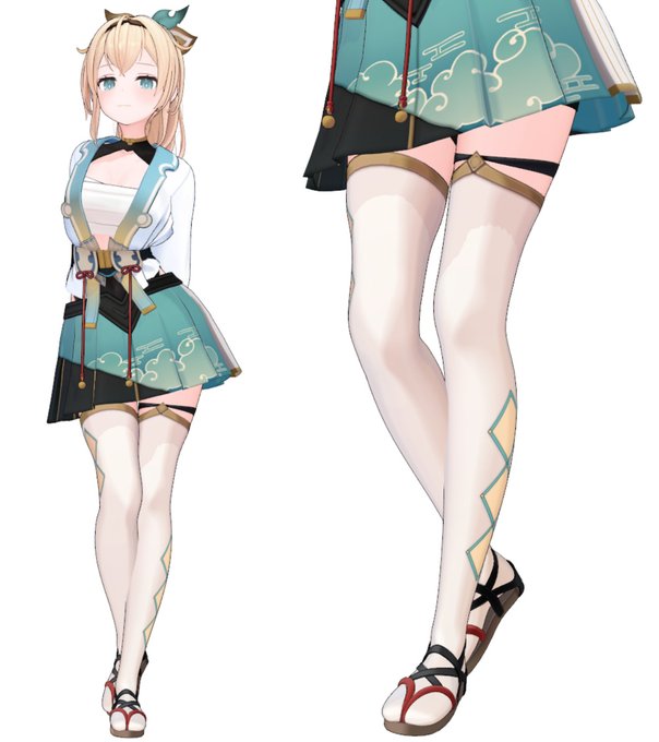 ・靴、靴下作成
・刀、羽織ラフモデリング
靴下、靴ができました～🤗
大体こんな感じで仕上がるかなといった所ですね
羽織はウェイトが大変そう😇
モデリングを仕上げていきます～ 