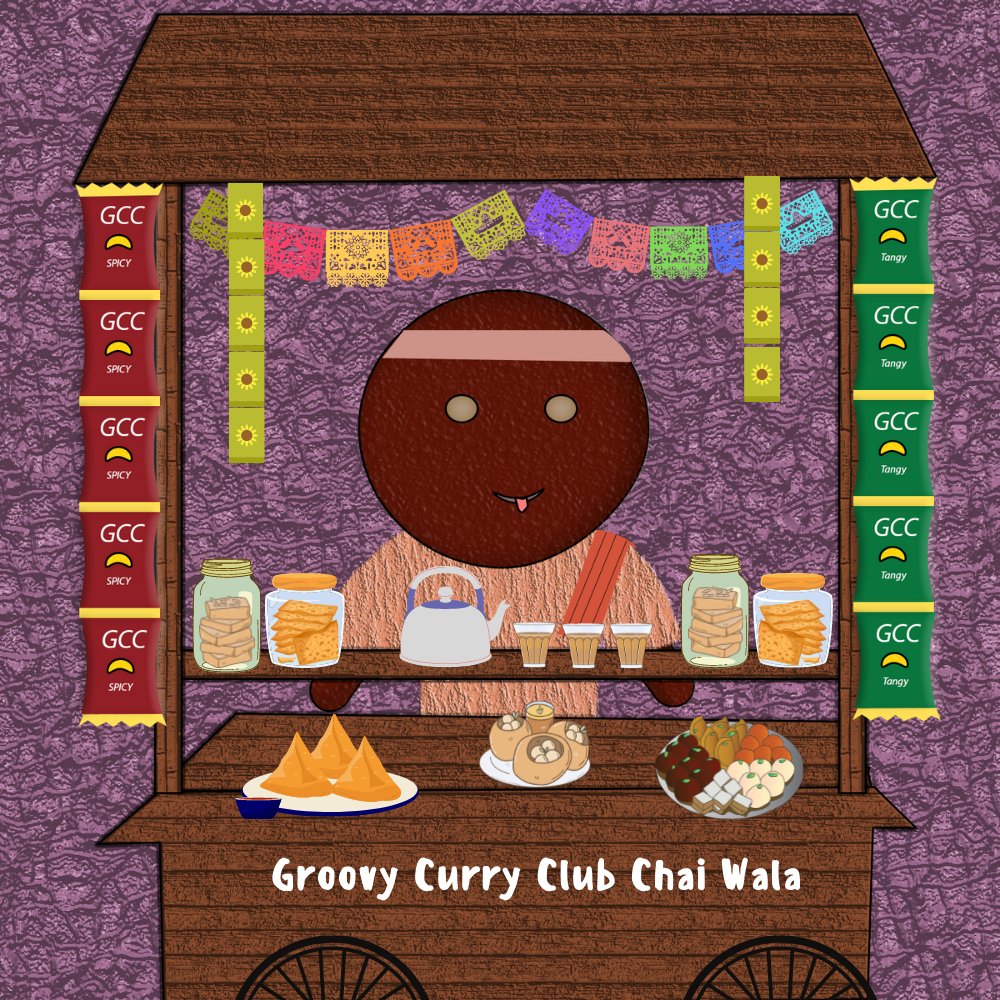 GroovyCurryClub's tweet photo. Who loves a hot chai?☕ Maybe paired with some crunchy samosas or some sweets? 

Our Groovy Curry Chai Wala invites you to see chai as a rhythm of life, bringing vibrancy and pleasure everyday to those who cherish it✨

#Streetfood #NFTCommunity #Chai #southasian https://t.co/sgVRfRDBVW
