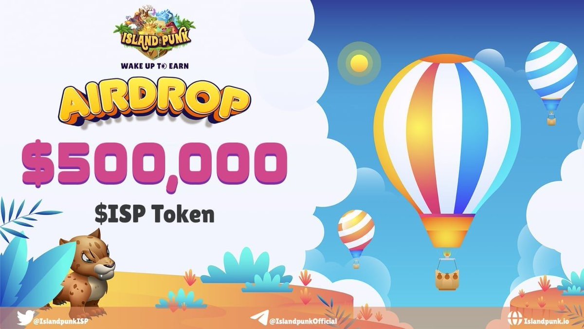 🚀 Airdrop: Islandpunk
💰 Value: $500,000 worth of tokens
👥 Referral: +5 Entries
📅 End Date: 20th April, 2022
🏦 Distribution Date: After Listing

Go to the Airdrop Page
wn.nr/ENG7qm

#Airdrop #Airdrops #Crypto
