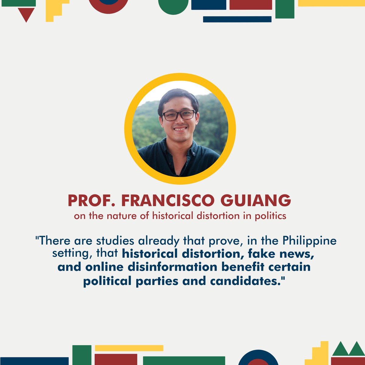 PedXingCamp's tweet photo. Hello, Campers! 💥

Fact na fact 🗣 ang ating fact-checking workshop with Prof. Francisco Guiang last Saturday! 🏃✍️

Kaya naman balikan natin ang tumatak na quotable quotes 💬 and memorable messages ✉️ from our esteemed speaker! 

#PedXing13 #PedXingCamp #PXYOUthInPolitics https://t.co/zVoRGZJE1l