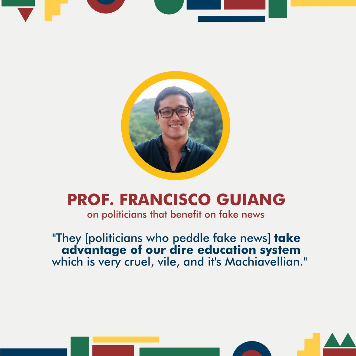 PedXingCamp's tweet photo. Hello, Campers! 💥

Fact na fact 🗣 ang ating fact-checking workshop with Prof. Francisco Guiang last Saturday! 🏃✍️

Kaya naman balikan natin ang tumatak na quotable quotes 💬 and memorable messages ✉️ from our esteemed speaker! 

#PedXing13 #PedXingCamp #PXYOUthInPolitics https://t.co/zVoRGZJE1l