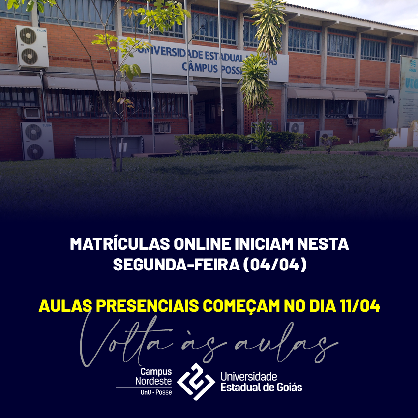 uegposse's tweet photo. Matrículas online iniciam nesta segunda (04/04) e aulas presenciais começam dia 11/04, confira as informações https://t.co/LNOxVIACWO https://t.co/tUvgG7OsoE
