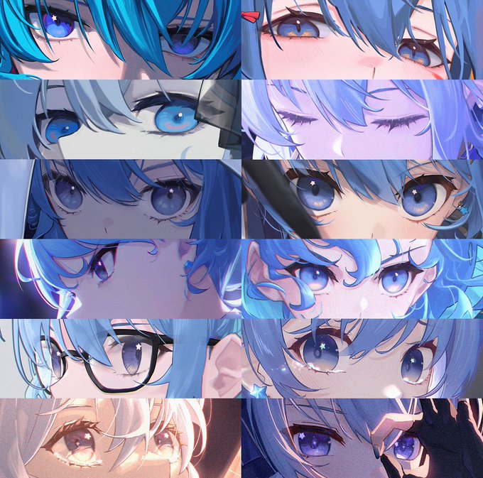 「blue eyes multiple views」 illustration images(Popular)