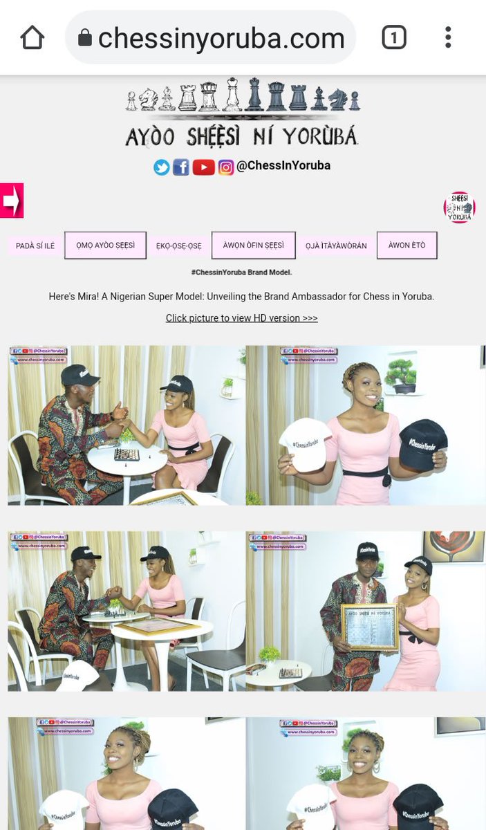 chessinyoruba's tweet photo. Here's Mira; a Nigerian Super Model. Unveiling the Brand Ambassador for #ChessinYoruba... More HD pictures at https://t.co/QVOdGxJdMJ #ChessHouse #GameHouse RT @jawolusy @Tunde_OD @BBCAfrica #Chess #SDG4 https://t.co/E8tJd7rfZG