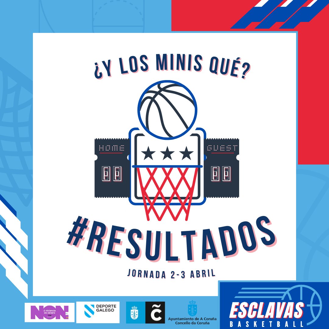ClubEsclavas's tweet photo. ⚠️¿Y los minis qué?⚠️
➡️Benjamin F. Celeste🆚 Benjamin F. Blanco
➡️Alevin M.🆚 @MaristasCoruna
➡️Alevin F.🆚 @CBMOleiros
➡️Benjamin M. 🆚 @ObradoiroC
#GoMiniBLues 🔥💙 @coruna_deportes @Deportegalego @ConcelloCoruna https://t.co/jy8jf7g5IH