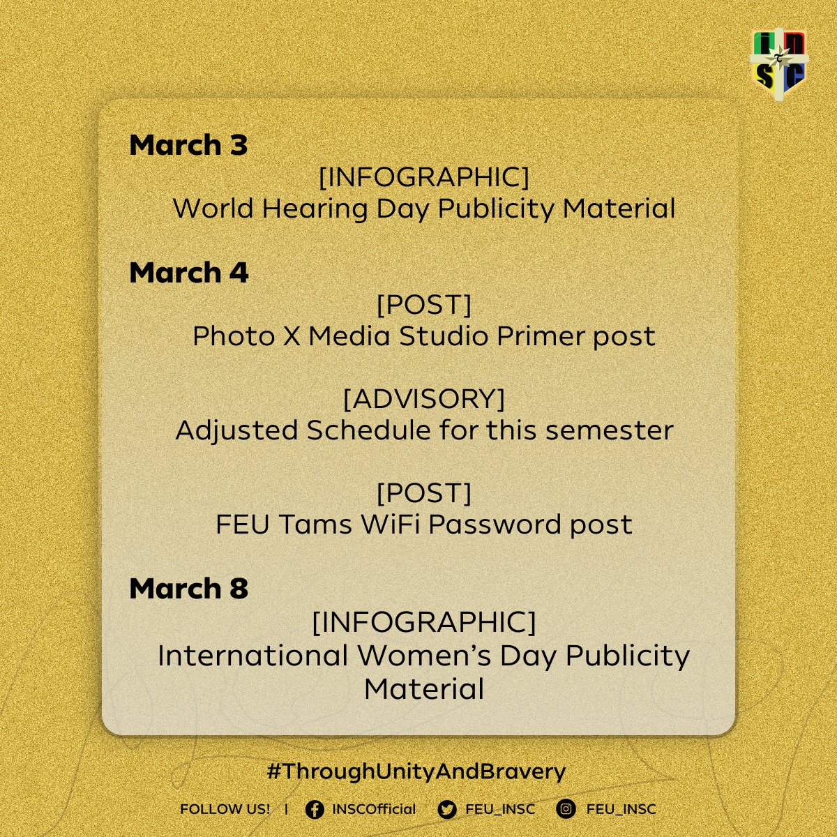 OfficialNurSoc's tweet photo. Student Council Advisory | Presidential Report for March 2022

March has truly been a busy month for all of us. To look back, let us view this presidential report to be updated on how the council has served the nursing students so far.

#ThroughUnityAndBravery https://t.co/WHiU3ORG7t
