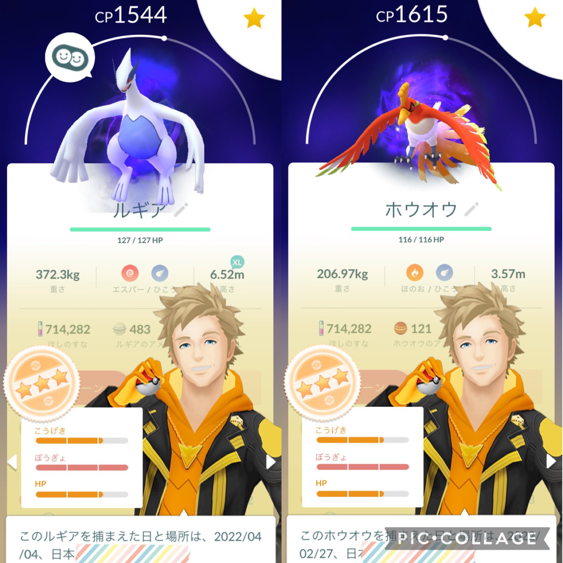 تويتر 鳥の飲酒 ポケgo على تويتر まさかの個体値同じかーい ポケモンgo シャドウapex ルギア ホウオウ T Co Yao12unztj