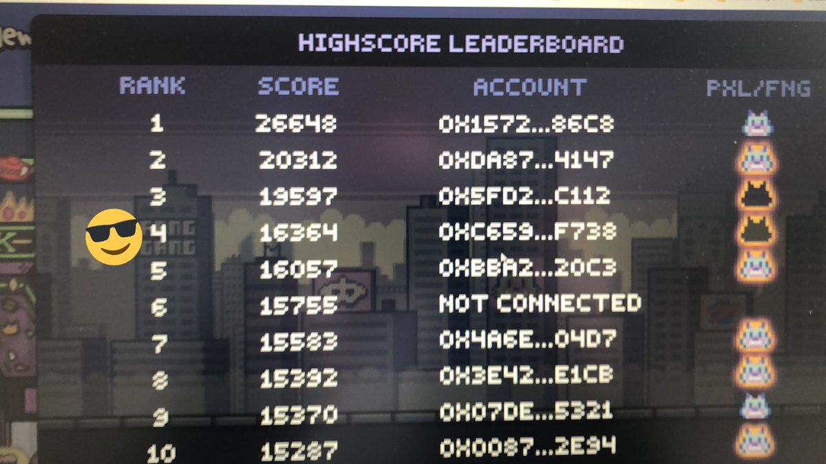 LaheyKnows's tweet photo. @FangGangNFT Awoo I finally made the leaderboard in number four spot π
#fangfollowfang #FangRunner #HearUsHowl #ThreeTwoPix https://t.co/1OCsFj8jN6