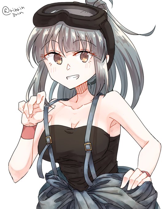 艦これらくがき。おしゃれデニムつなぎの夕張ちゃん 