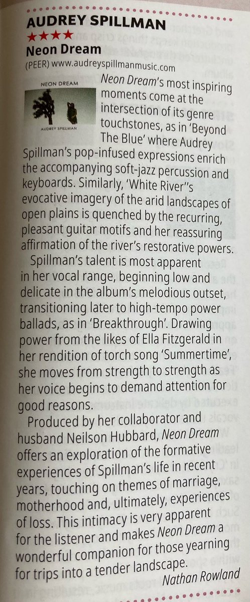 Thanks so much <a href="/RocknReelR2/">RnR magazine</a> for this amazing review of my album Neon Dream!! 🌵🌵💫