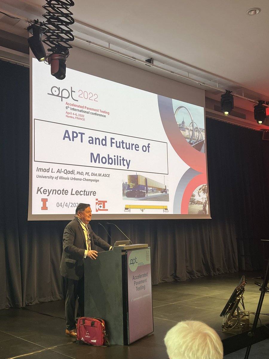 apt_nantes's tweet photo. Day 2🗓 at the #aptNantes 
we like to thank the key note speaker Dr. Imad L. Al-Qadi-Professor at the University of Illinois at Urbana-Champaign for a very interesting presentation. @UGustaveEiffel  @LaCiteCongres https://t.co/Krq0dq32be