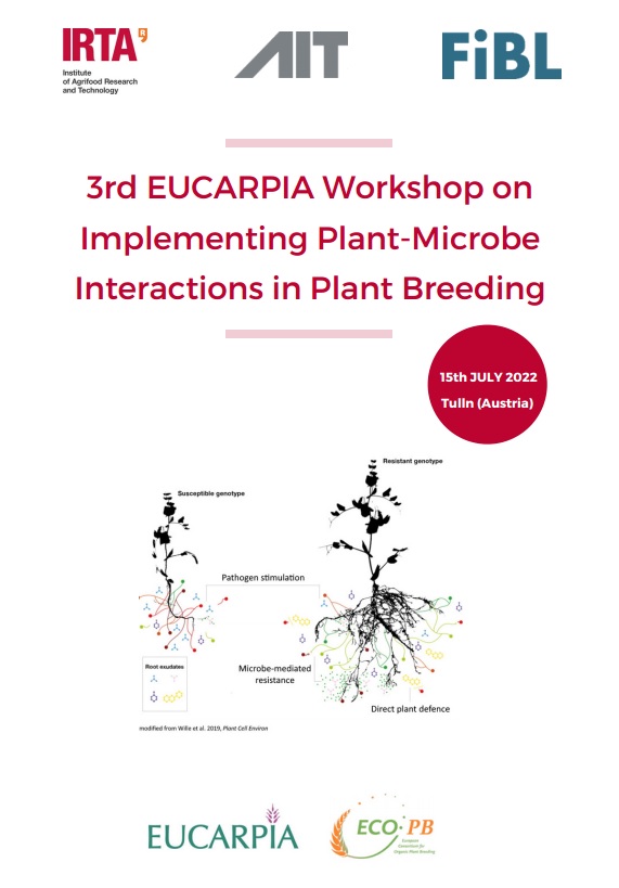 irtacat's tweet photo. 📢 3rd EUCARPIA Workshop on Implementing Plant-Microbe Interactions in Plant Breeding. 🌱

📅 15/07/2022
📍 Tulln, Austria
ℹ️ https://t.co/mk3pQuMSnS…
📄 Submit abstracts before 15th May

@fiblorg @AT_Bioresources https://t.co/h4mR157UC1