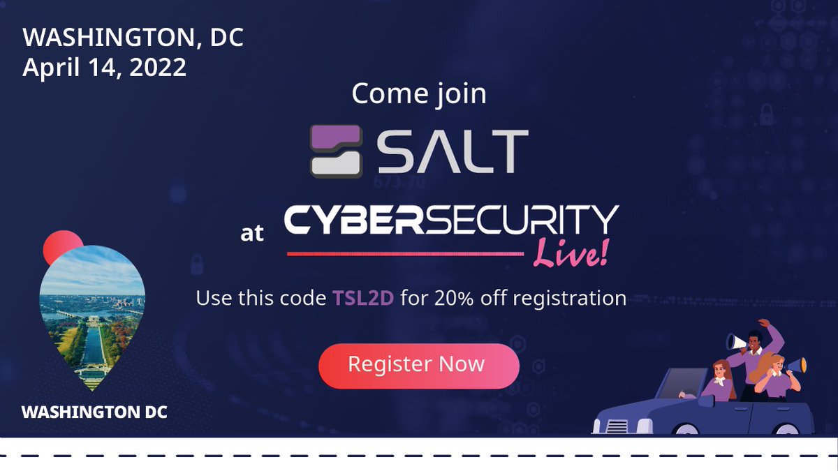 SaltSecurity's tweet photo. Will you be at #CyberSecurityLive Washington DC next week? Be sure come by 👋🏼👋🏼 and learn about the 🏆 winning @SaltSecurity API Protection Platform! Event details ➡️ https://t.co/OuUtwZMzWV
#cybersecurity #apisecurity https://t.co/paNQWdlEvI