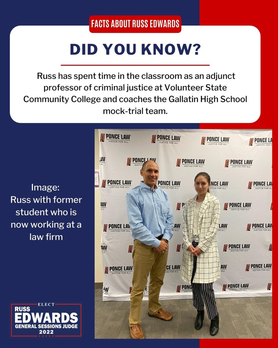 RussEdwards2022's tweet photo. To help ignite the fires of curiosity &amp; passion for the law are just two reasons why I choose to teach &amp; coach at our local schools. I am proud of my students for their commitment to their future &amp; am honored to teach them. #electrussedwards #sumnercountytn https://t.co/w4fM6VW7tz