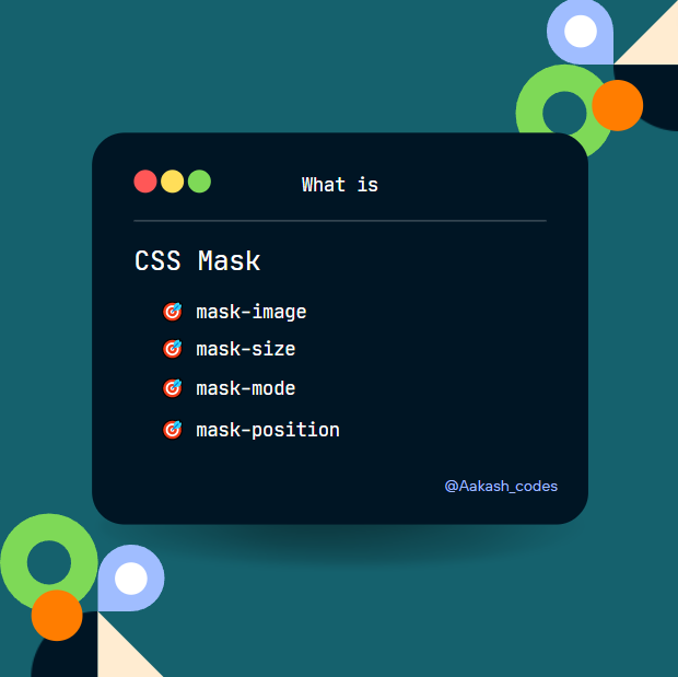 Aakash_codes's tweet photo. ⚡ What is 𝗖𝗦𝗦 𝗠𝗮𝘀𝗸? ⚡

Let's see how good it is in this thread!! ✨

A Small 🧵⇩ https://t.co/L2xBNjwXAb