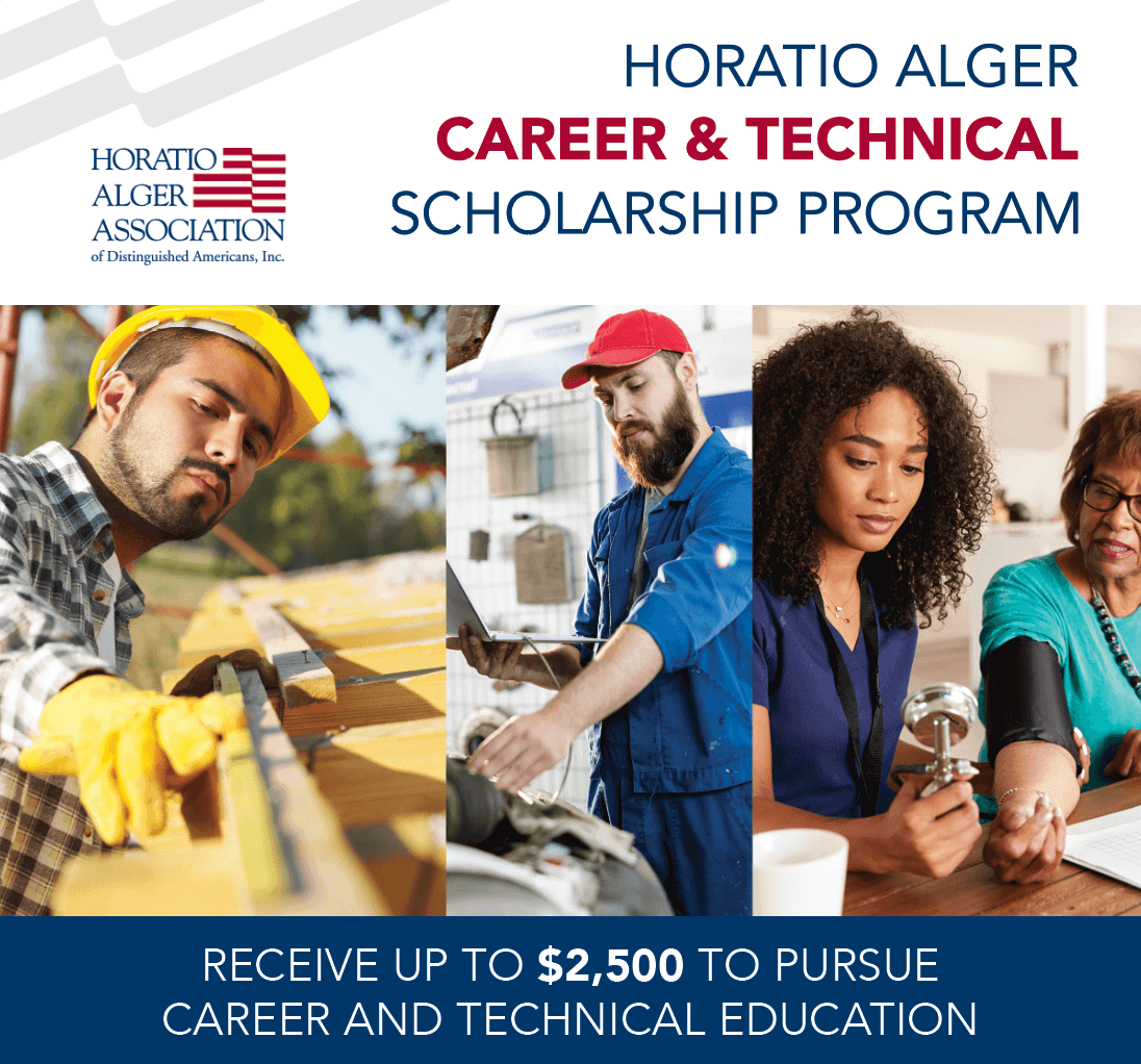 BPAconnect's tweet photo. The Horatio Alger Association is accepting applications for its Career &amp; Technical Scholarships, which will award up to $2,500. Applicants must be enrolled in a two-year or less career or technical degree/certificate program in Fall 2022. Complete details: https://t.co/17DGtiIddV https://t.co/nFBrPgbLny